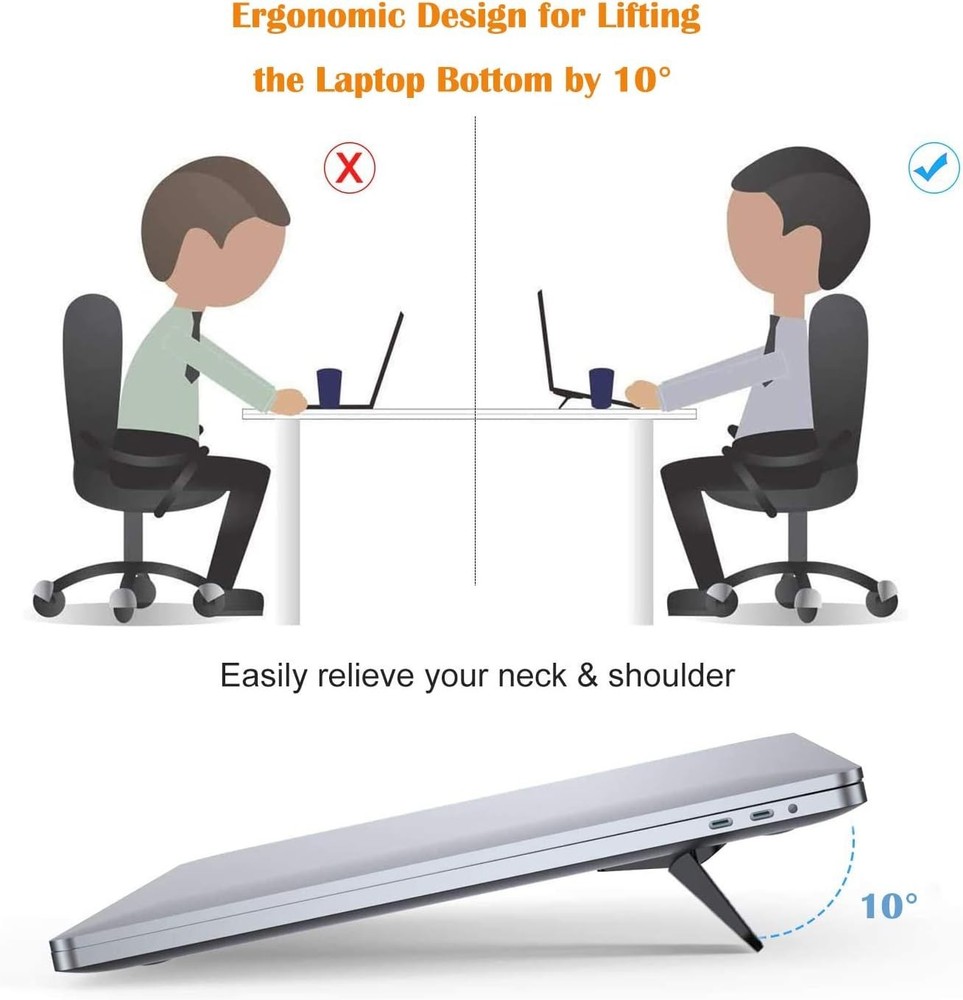 Invisible Mini Laptop Stand - Foldable Ergonomic Riser for Desk Use, 2PCS