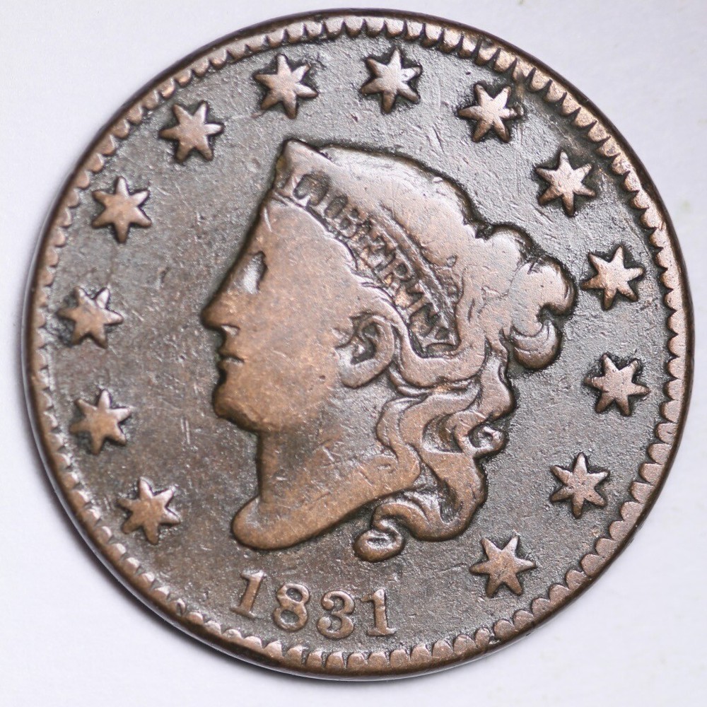 1831 Coronet Head Large Cent CHOICE FINE FREE SHIPPING E162 T