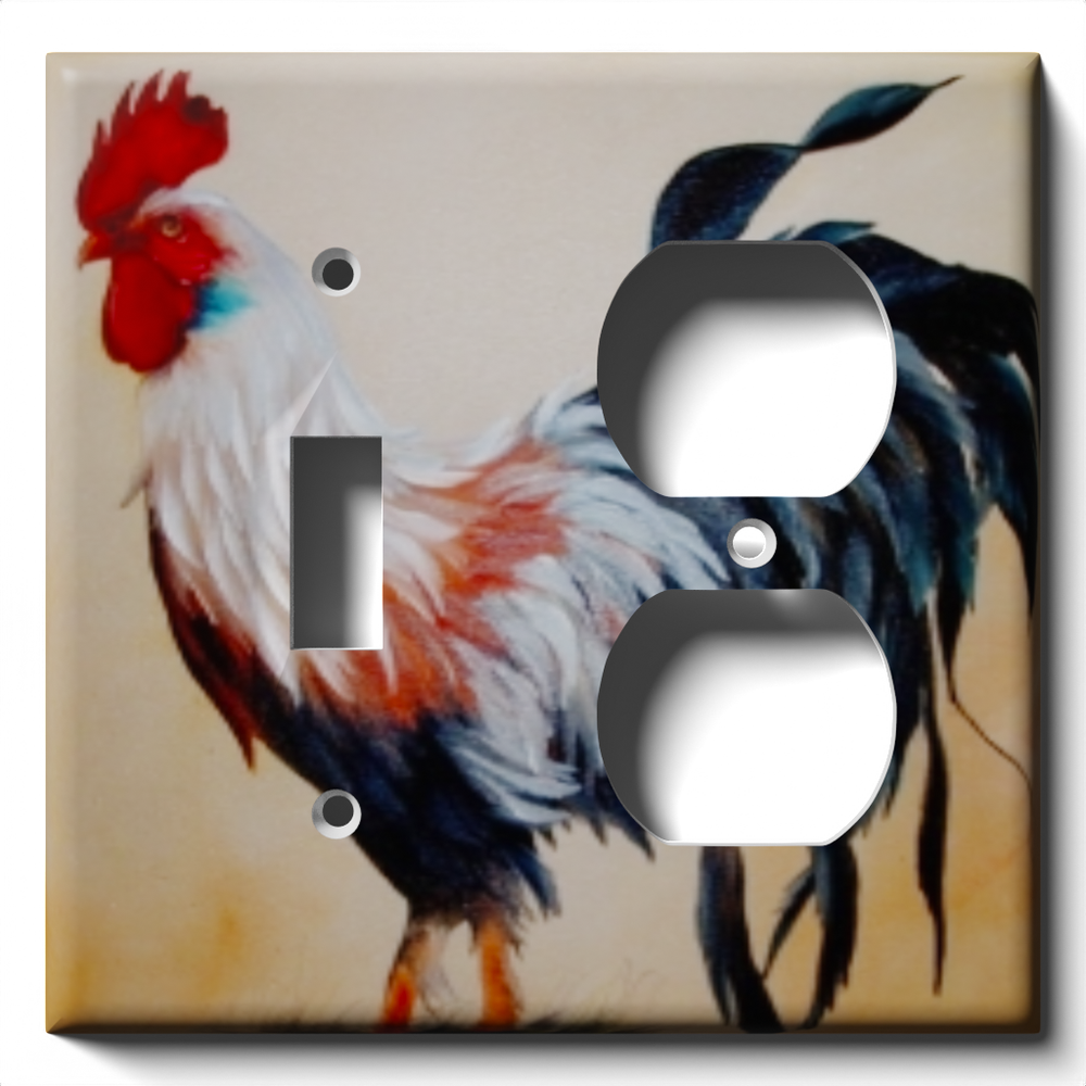 SnazzySwitch Rooster Profile Decorative Light Switch Plate Cover