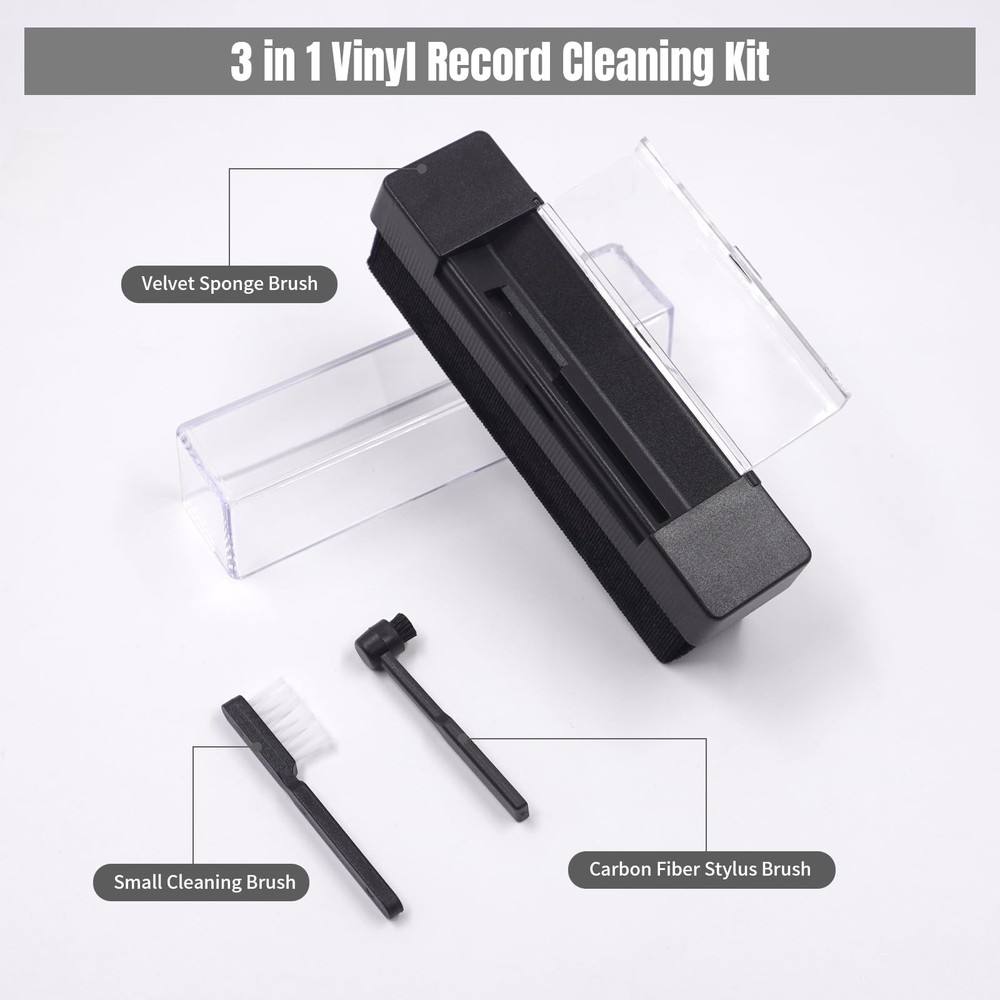 Vinyl Record Cleaning Kit Anti Static Brush Stylus Tool