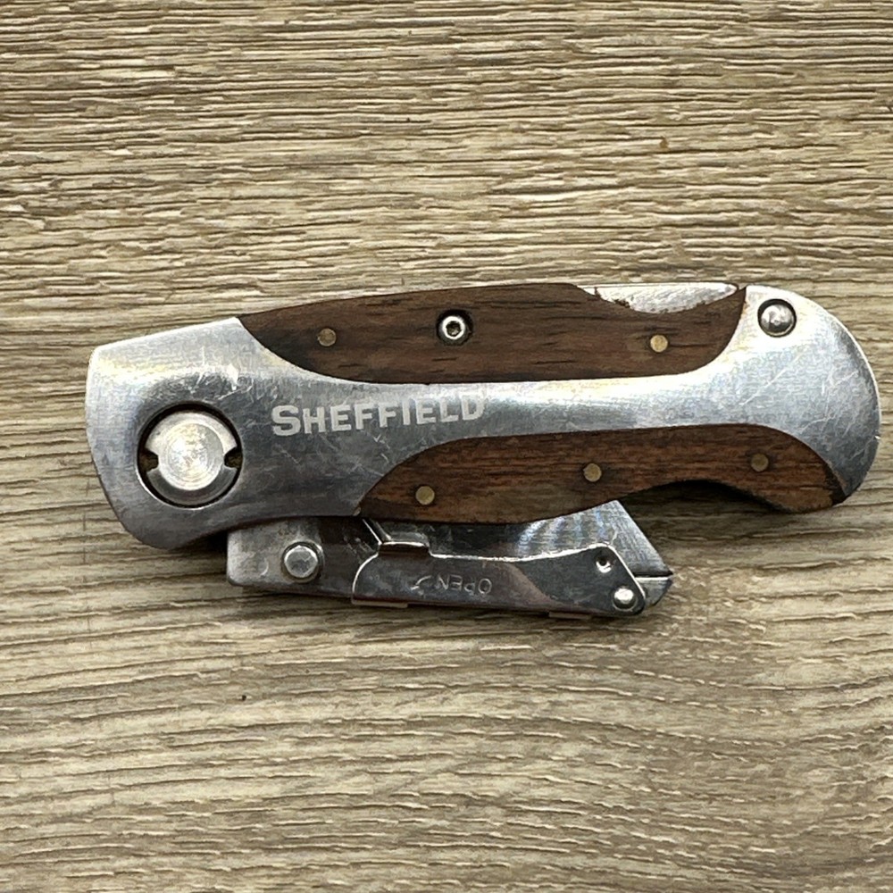 Sheffield Utility Box Cutter Lockback Folding Knife With Pocket Clip