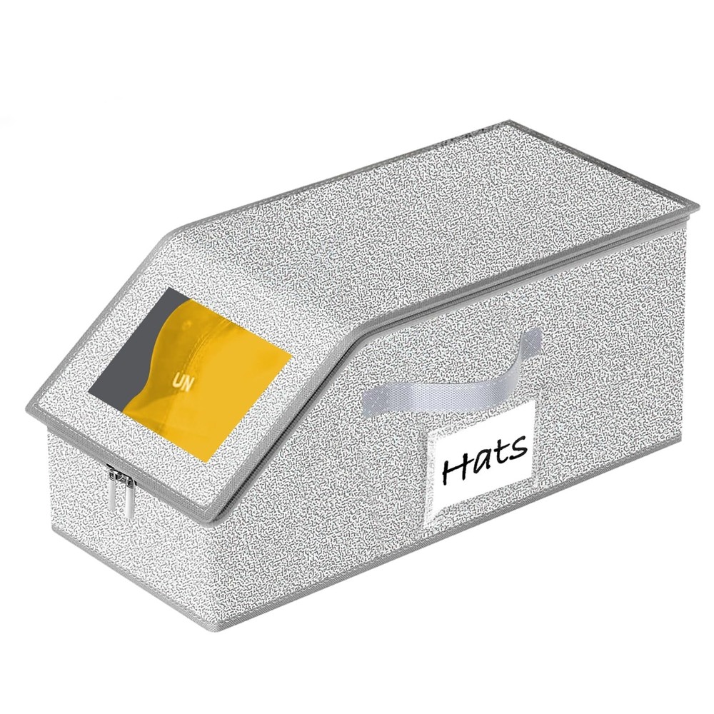 Hat Organizer for Baseball Caps 1PCS Stackable Storage with Clear Window Lid,...