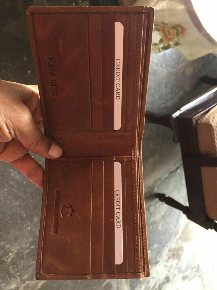 CLASSIC RFID Blocking Full OFGrain Leather MULTIPLE SLOT Bifold Wallet BROWN