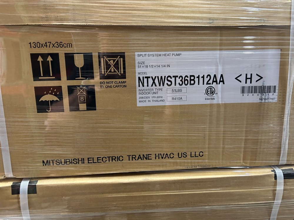 two (2) Mitsubishi 36k BTU Mini Split Indoor Unit ONLY - Model# NTXWST36B112AA