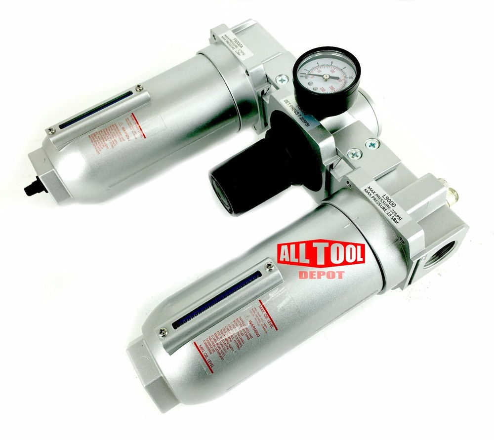 1" HEAVY DUTY HIGH FLOW Combo FILTER REGULATOR LUBRICATOR Clean Air Tools Auto
