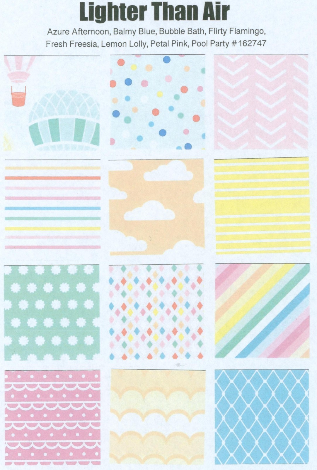 Retired Stampin' Up! Lighter Than Air 6" x 6"  Designer Papers