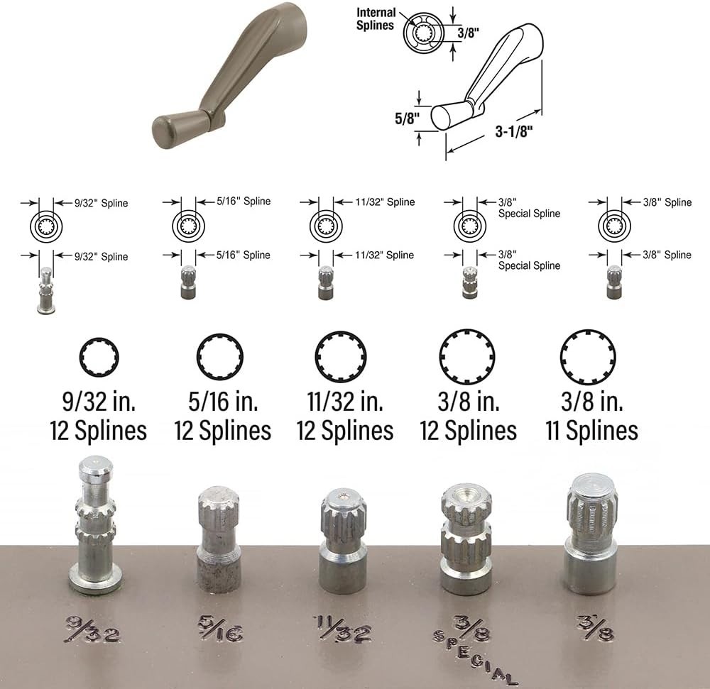 H 3966 Stone Crank Handle - Smooth 360-Degree Window Operation, Easy Install