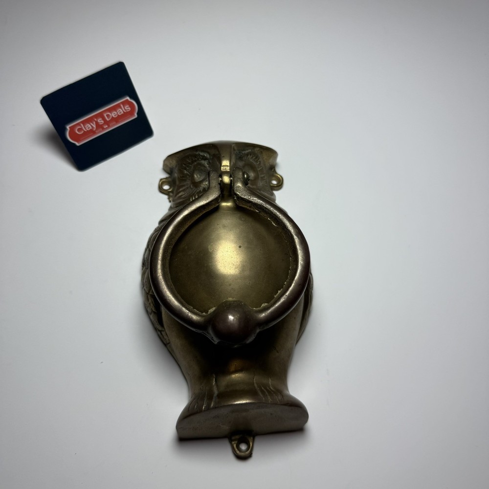 Vintage Solid Brass Owl Door Knocker – Mid Century Hardware