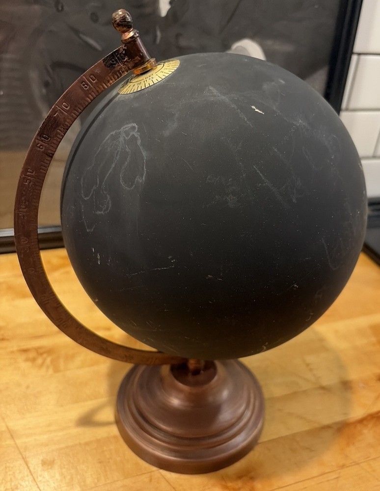 Vintage Small Globe Painted W/Chalk Paint 12” Tall