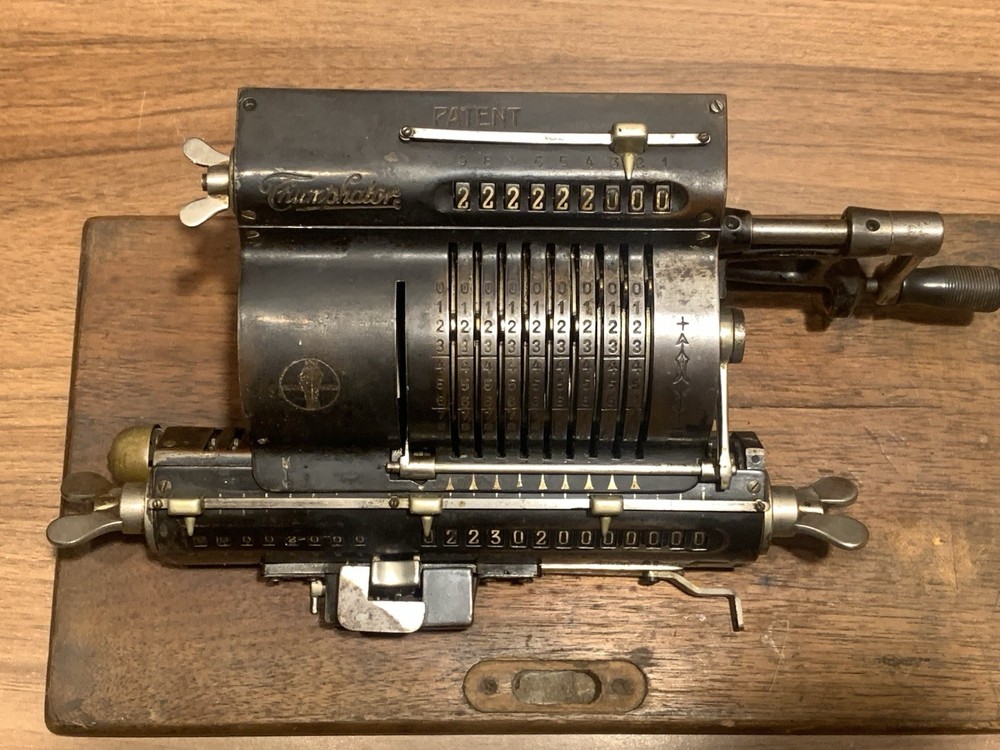 Triumphator Mechanical Calculator – Early Model on Wood Base