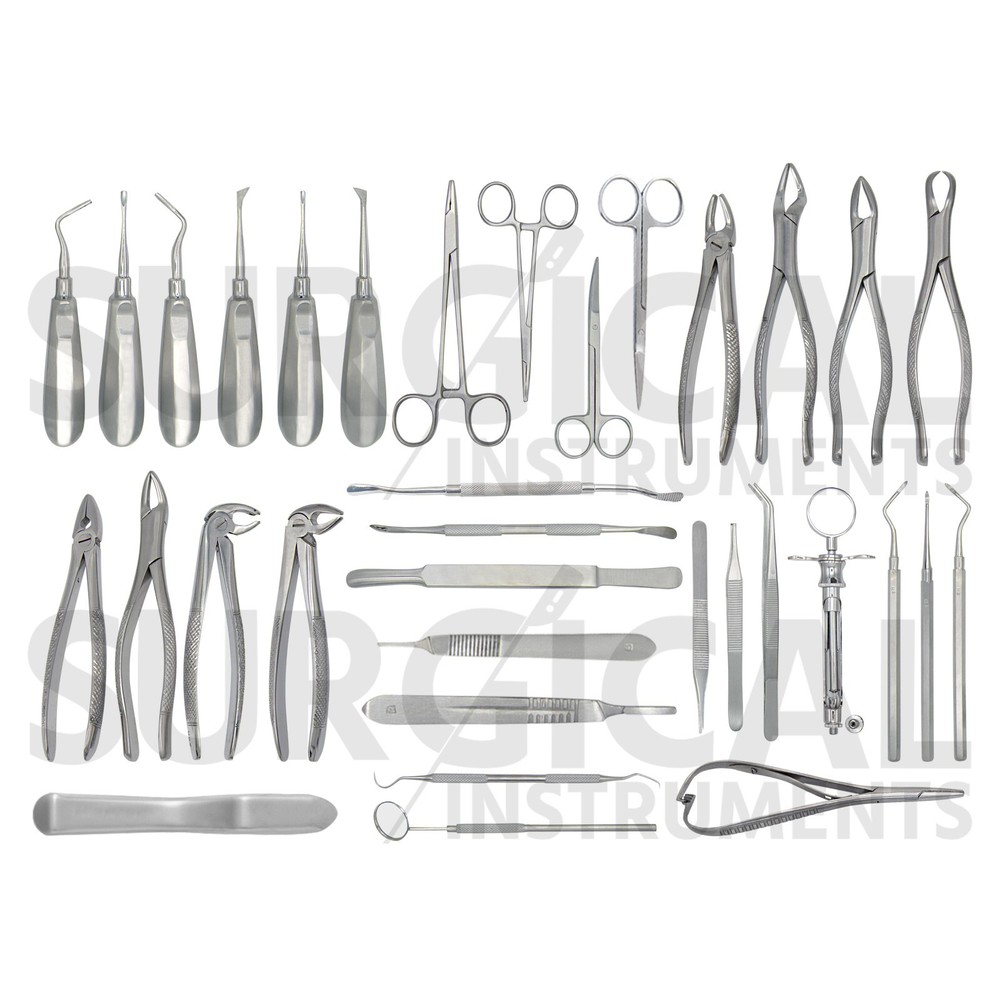 74 Pcs Oral Dental Extraction Surgery Extracting Elevators Forceps German Grade