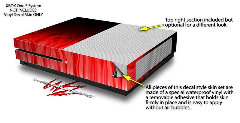 Skin XBOX One S Console Controller Fire Red