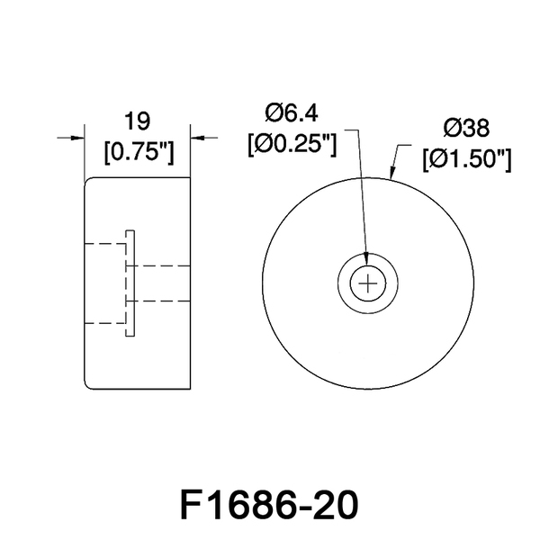 (4 PACK) PENN ELCOM 3/4" x 1-1/2" Rubber Feet for Amp/ Case/ Speaker - F1686/20
