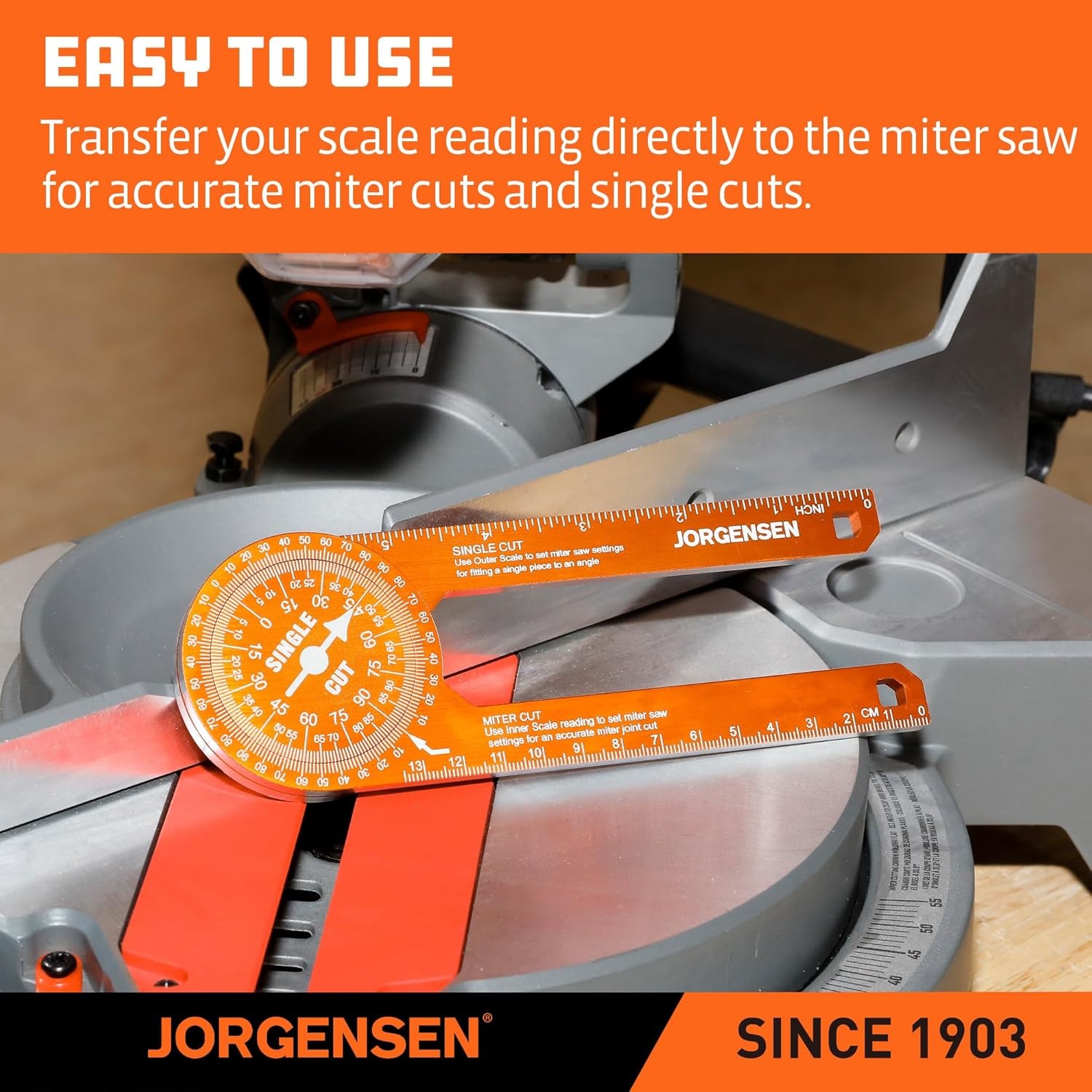 Jorgensen 7Inch Aluminum Protractor Angle Finder w/Precision Laser-Etched Scales
