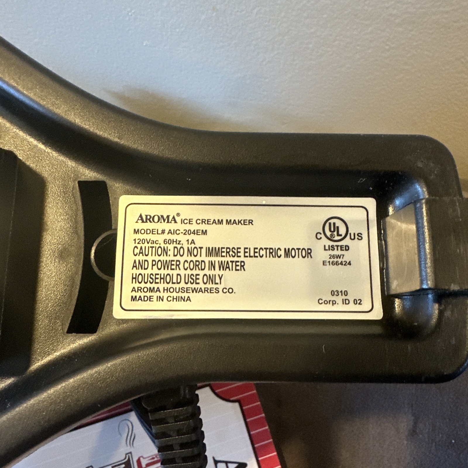 Aroma 4 Qt Ice Cream Maker AIC-204EM Replacement Electric Motor ONLY WORKS