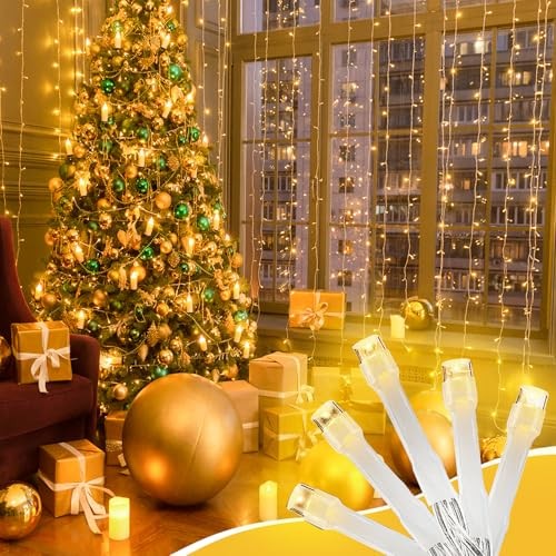 210 LEDs Warm White LED String Lights – 70FT Transparent Wire, 70FT, Warm White