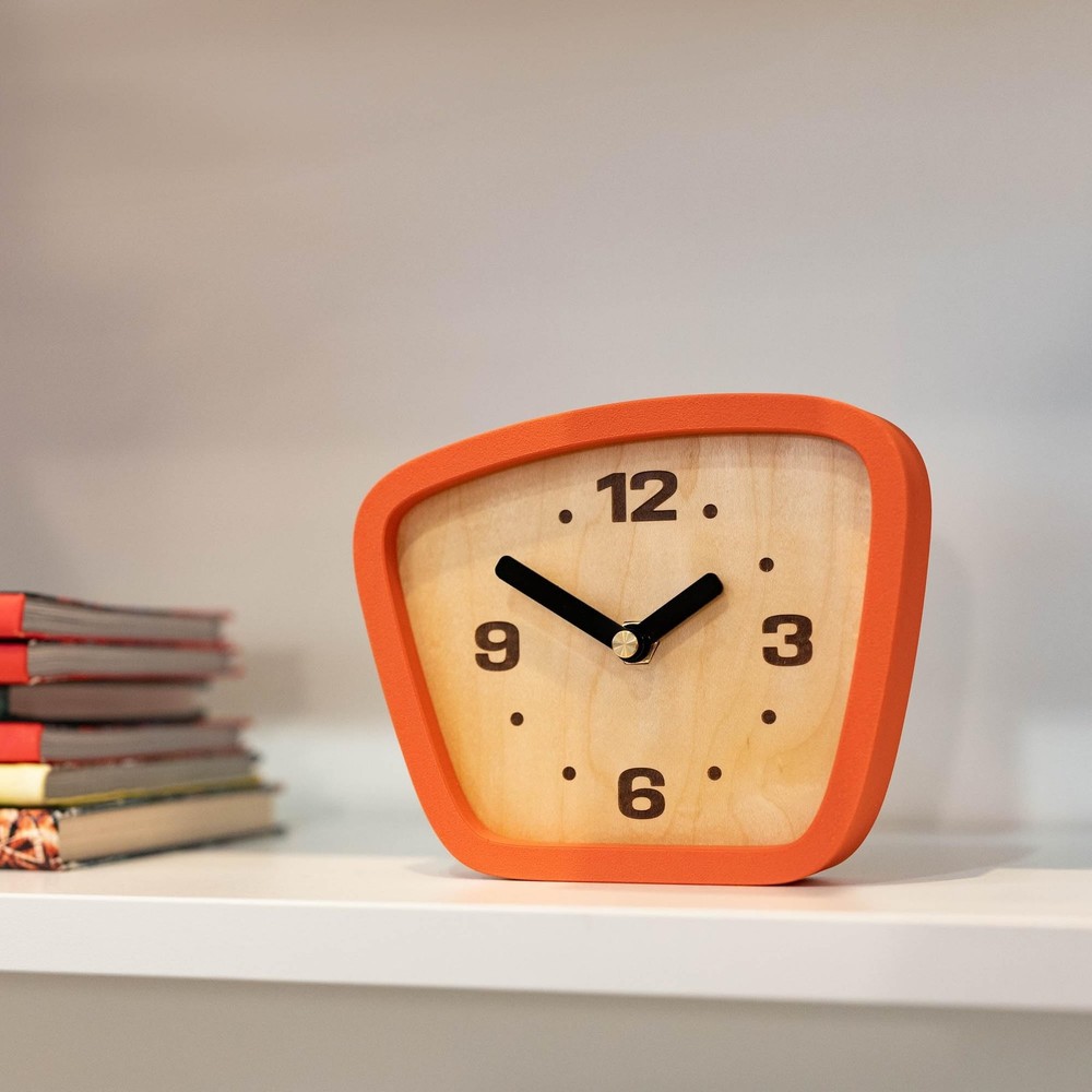 Handcrafted Mid-Century Modern Clock – Silent Movement for Desk, Table & M