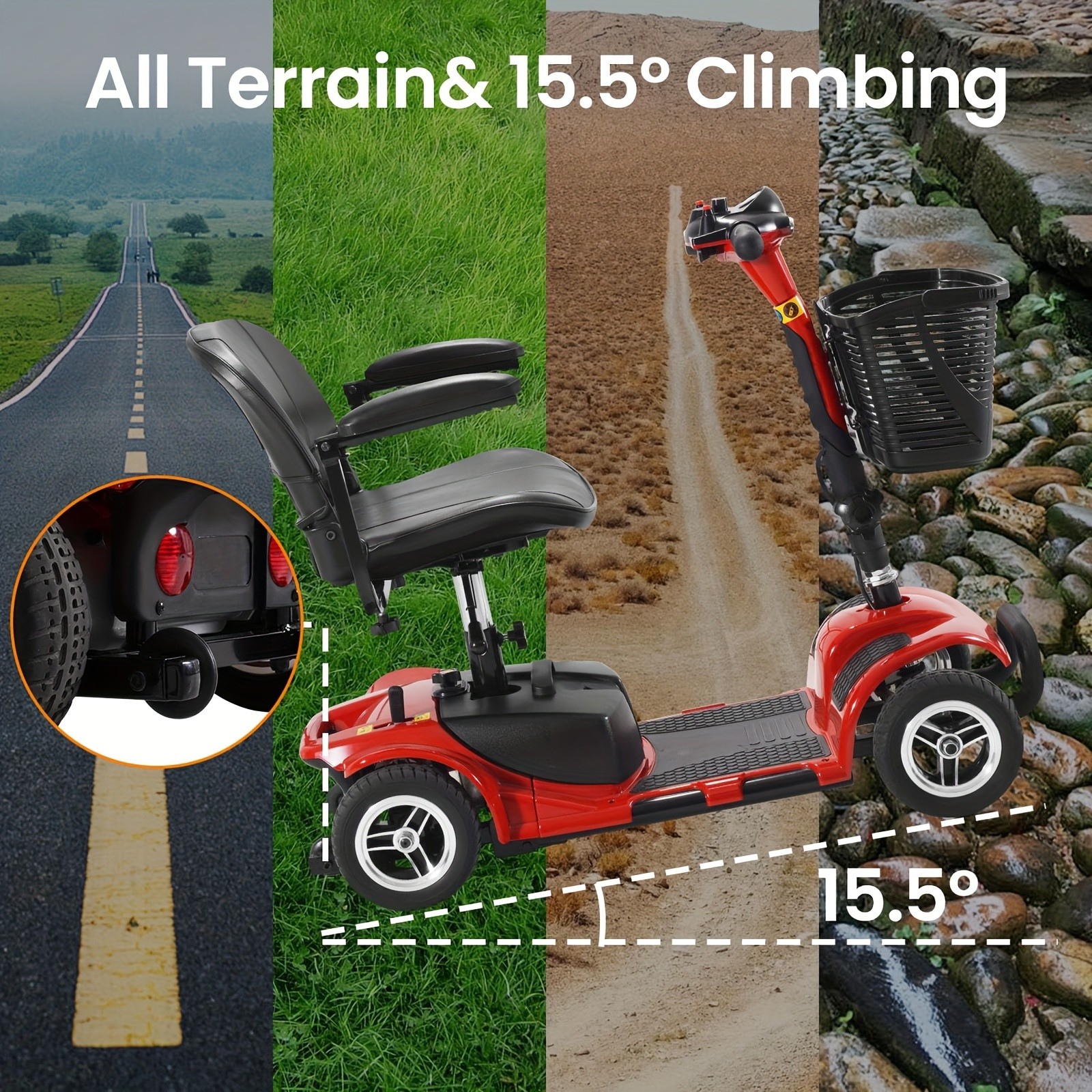 Used 4 Wheel Mobility Scooter Power Wheelchair Folding Electric Scooters Travel