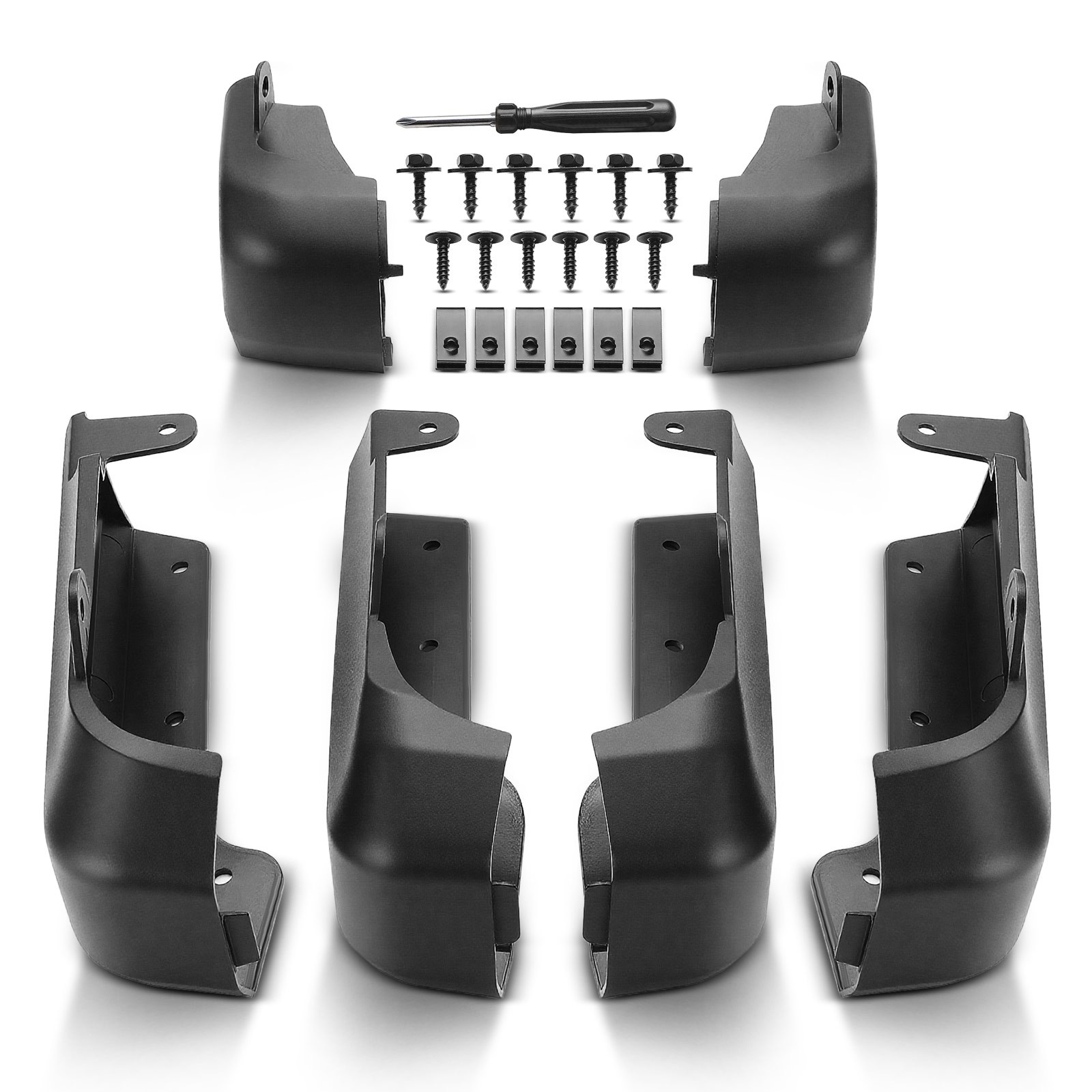 6x Front & Rear Mud Flap Delete for GMC Sierra 2500 HD Sierra 3500 HD 2020-2025