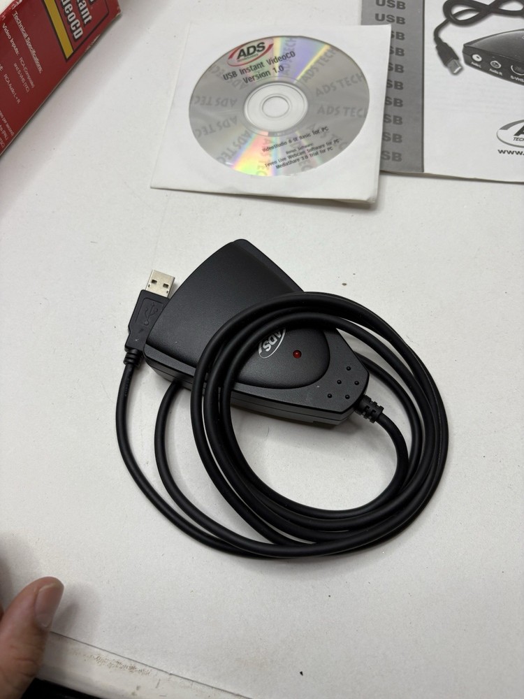 ADS USB Instant VideoCD Capture Device w/ Software, Cables & Manual – Vintage PC