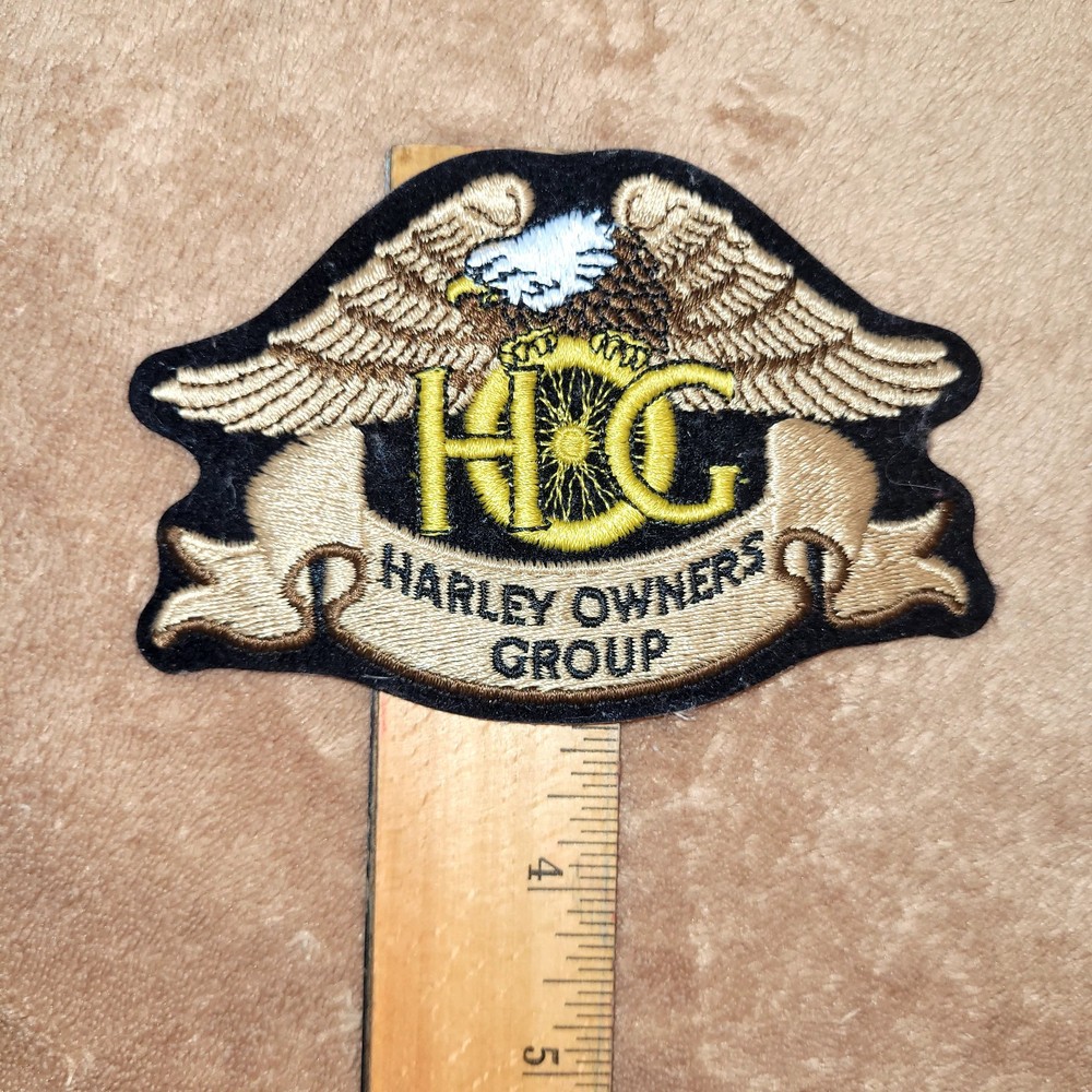4.5” Embroidered Patch Harley Davidson Owners Group HOG Eagle Gold Motorcycle
