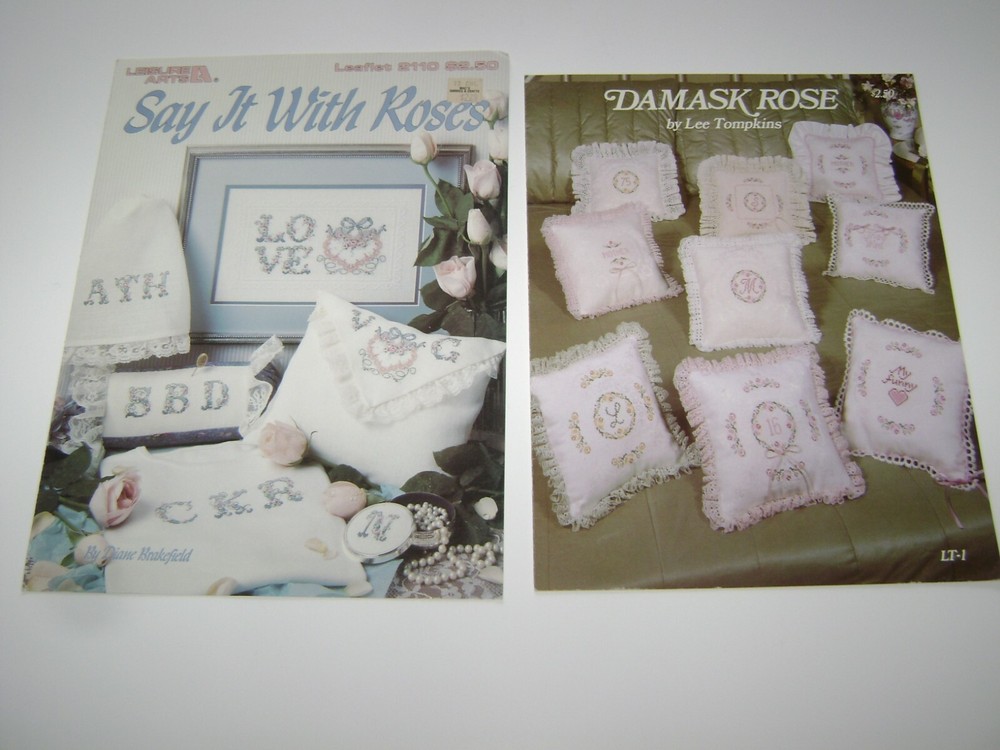 LOT--6 Floral Themed Cross Stitch Pattern Booklets/Leaflets