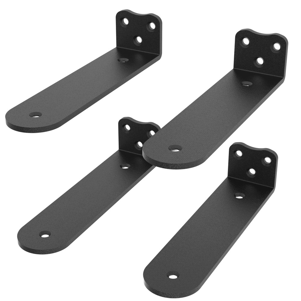 6 Inch Black Floating Shelf Brackets 4 Pack Holds Over 200lb+