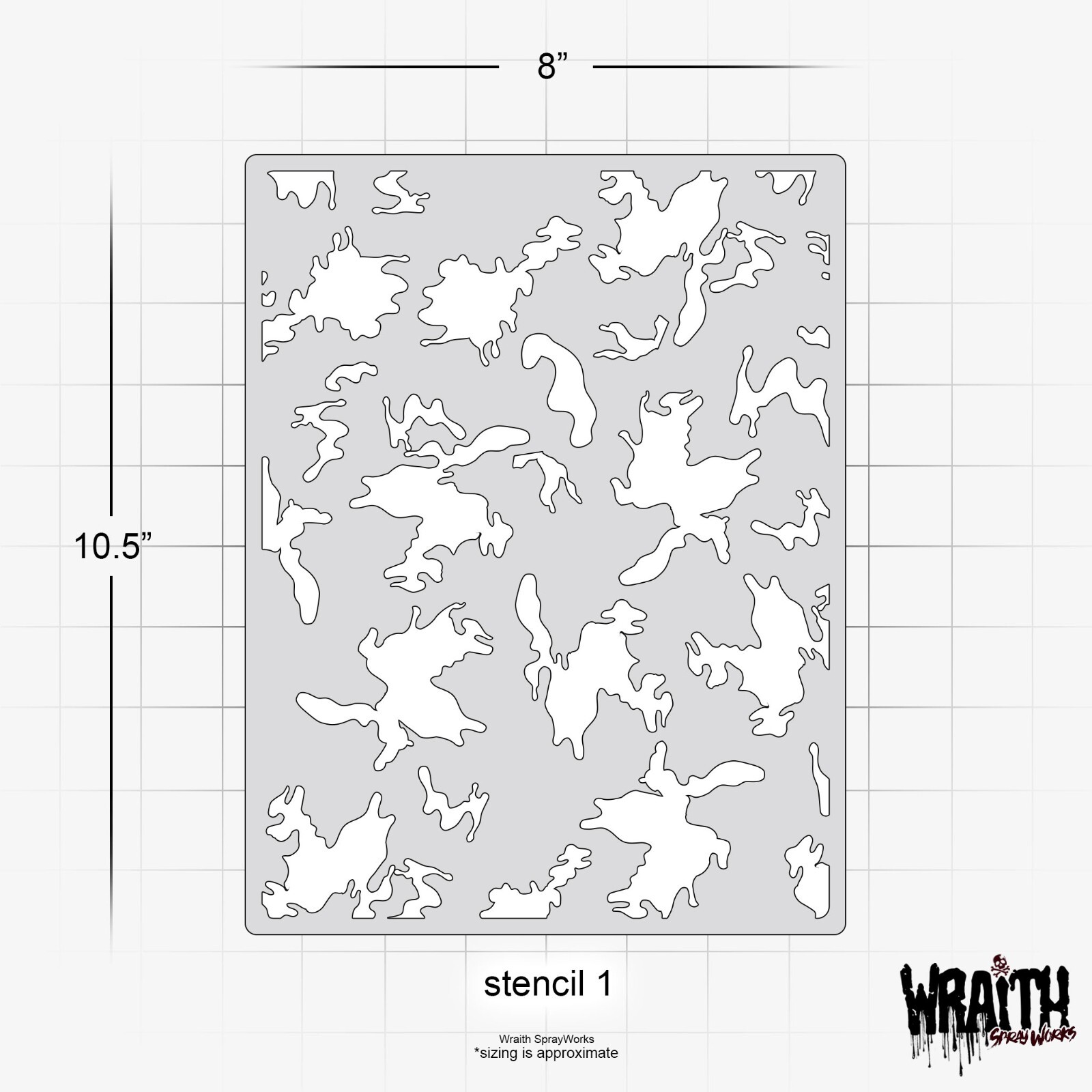 Forest Camo Set #1 - Reusable Airbrush Stencil Template