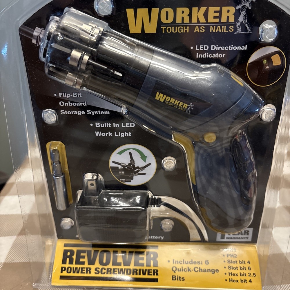 Cordless Rechargeable Power Tool Screwdriver w/6pc Bit Set Driver LED Light