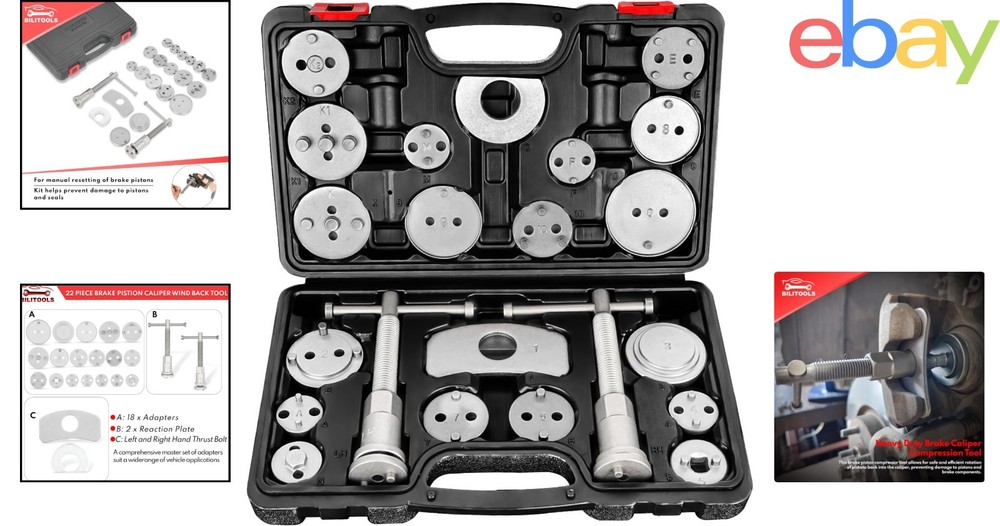 Brake Caliper Piston Rewind Tool with Dual-Functionality for Various Vehicles