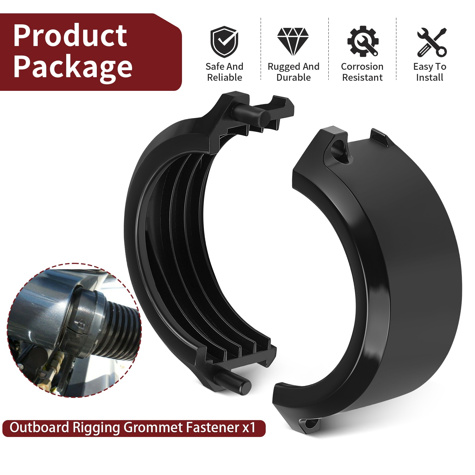 68F-42753-00-00 For Yamaha Outboard Marine Rigging Hose and Cables Fastener