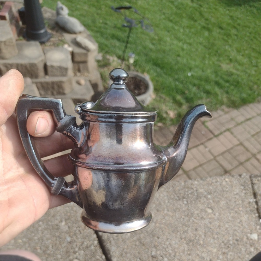 International Silver Co Silver Soldered Coffee Pot 8oz Vintage Hotel Ware