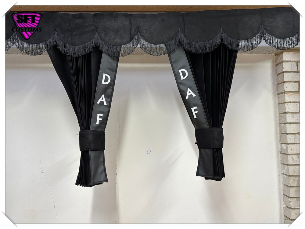 DUTCH STYLE TRUCK CURTAINS DOUBLE LINED BLACK DAF