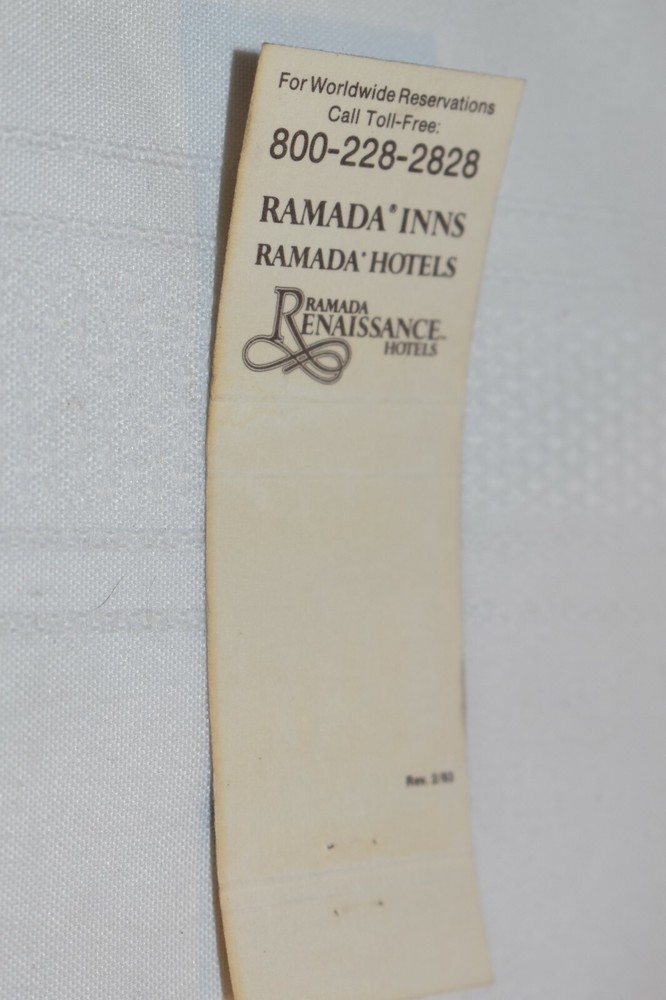 Ramada Hotels Ramada Inns 20 Strike Matchbook Cover