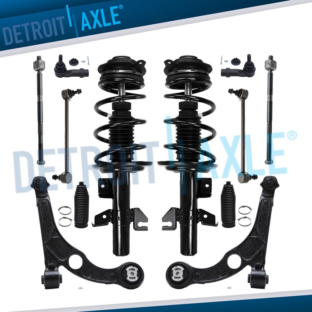 Front Struts Lower Control Arms Tie Rods Sway Bars for 2013 - 2016 Dodge Dart