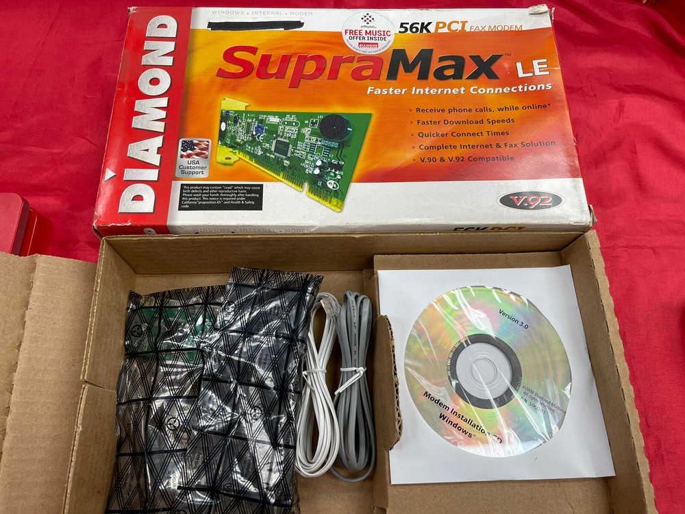 Diamond Supra Max Le 56K PCI Fax Modem -NEW
