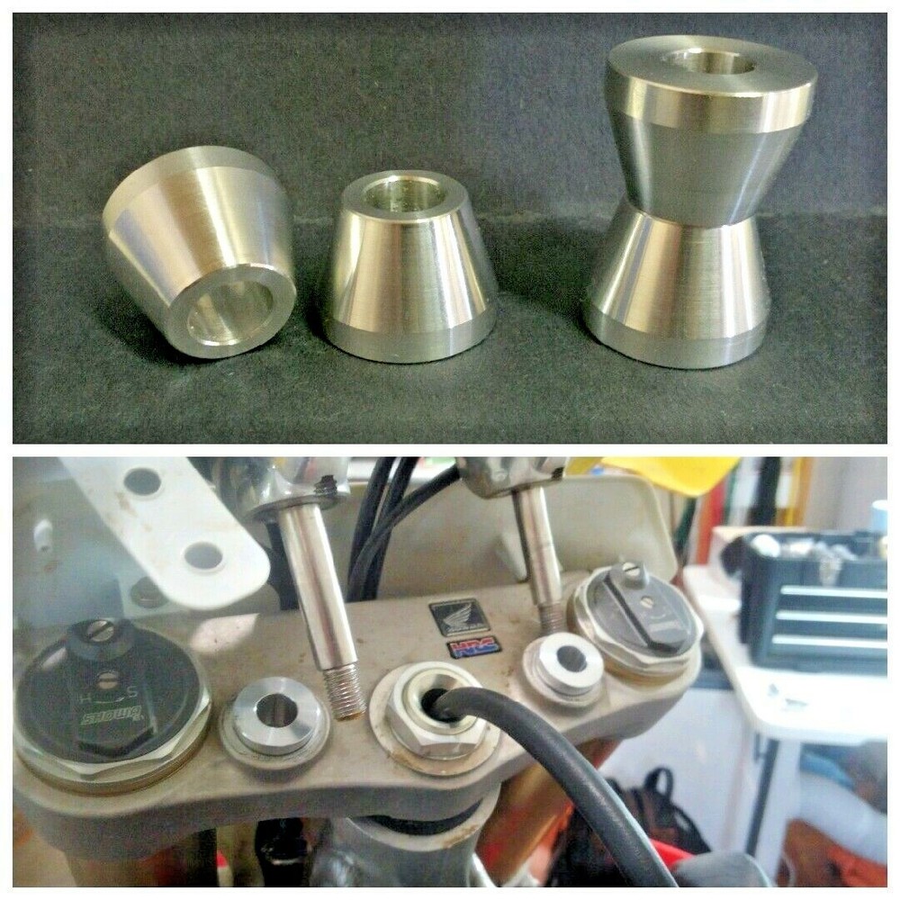 KDX200 - Solid Handlebar Mounts - Bar Cones - Billet Aluminum - Mount Fork KDX