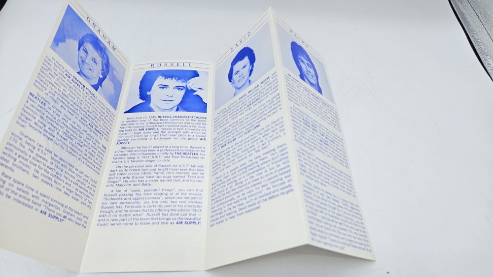 AIR SUPPLY The One That You Love Inner Fan Club Kit Super Rare! Bio Photo