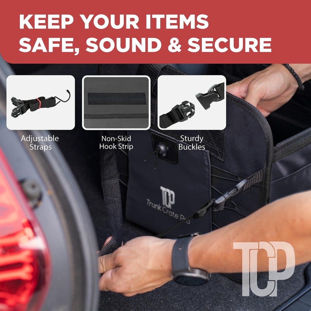 Adjustable Car Storage Organizer with Multi Compartments Portable SUV Trunk
