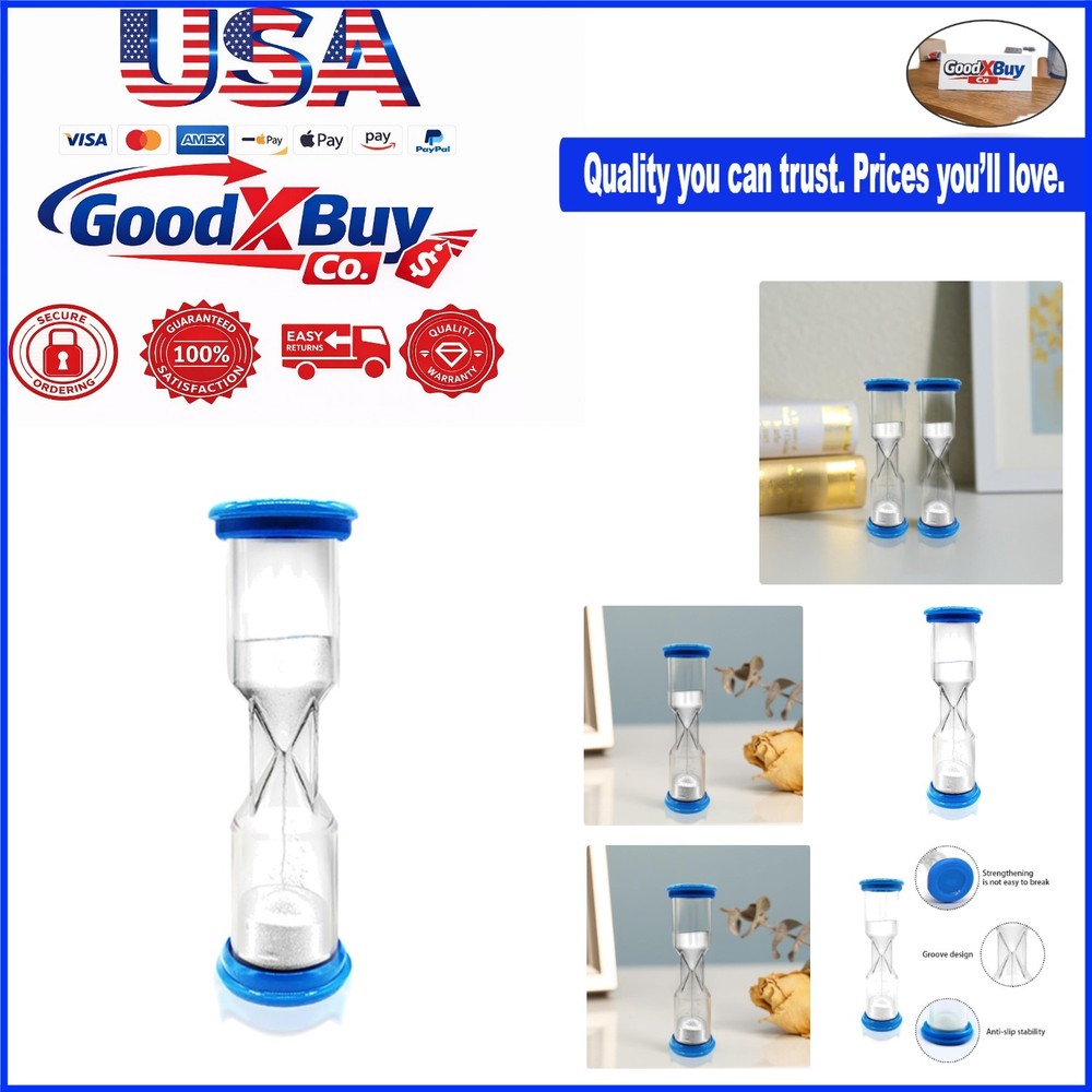 Blue 2-Minute Sand Timer Plastic Kitchen Timer Decor Educational Use-Case Rea...