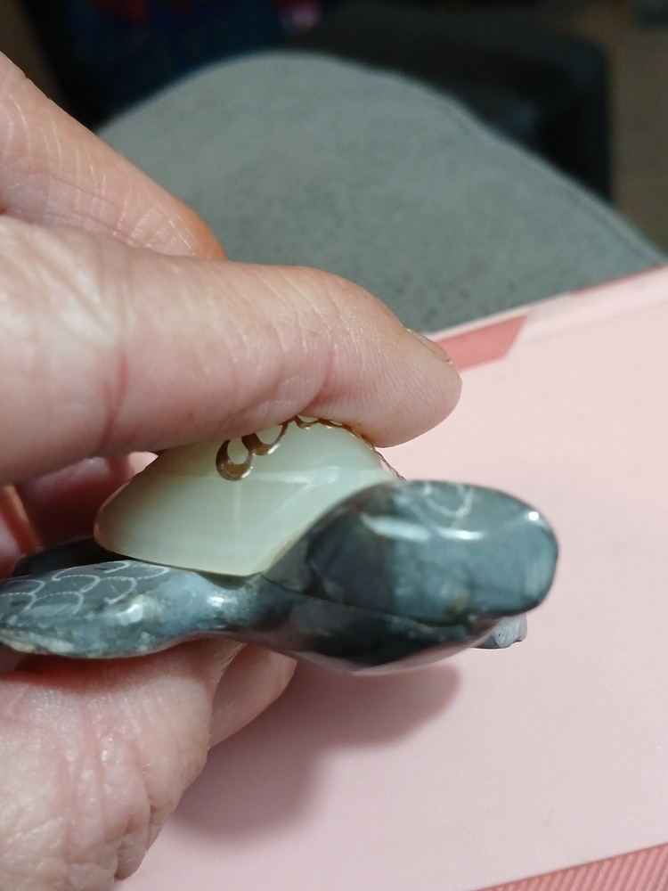 TURTLE Figurine Carved Stone Soapstone Agate 3” Aruba