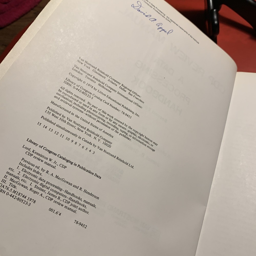 CDP REVIEW MANUAL A DATA PROCESSING HANDBOOK Second Edition W. Lord, Jr.