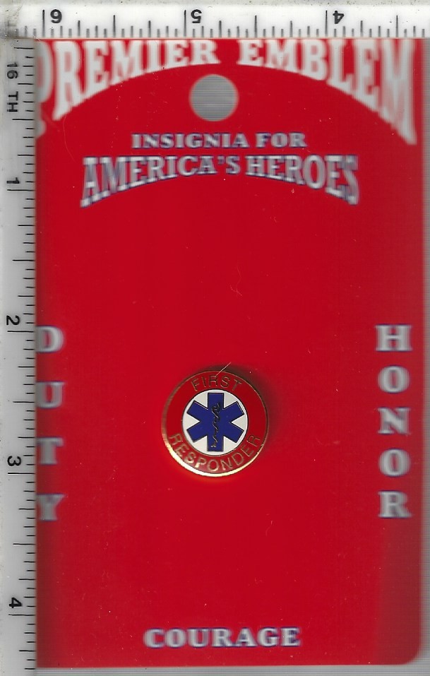 FIRST RESPONDER  Lapel Pin/Tie Tac  made by Premier Emblem