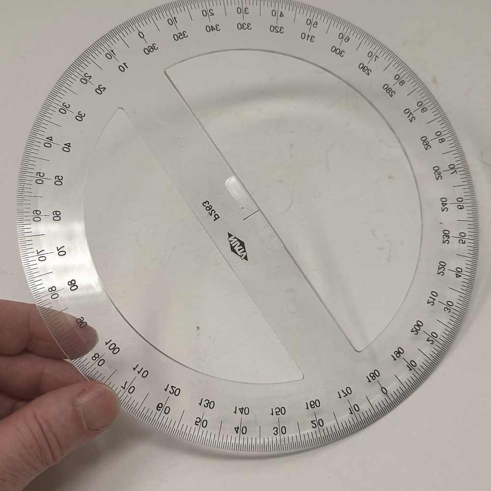 Alvin P263 -8" Circular 360 Degree Arc Template Protractor Plotter Drafting Tool