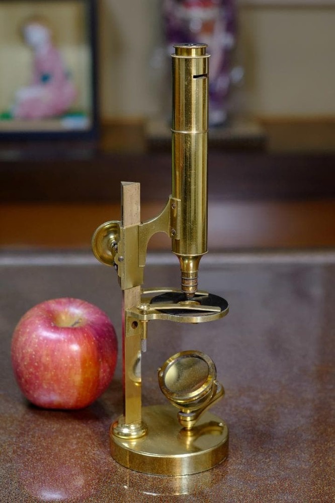 microscope antique vintage collectible Simon Pressl's "achromatic" microscope