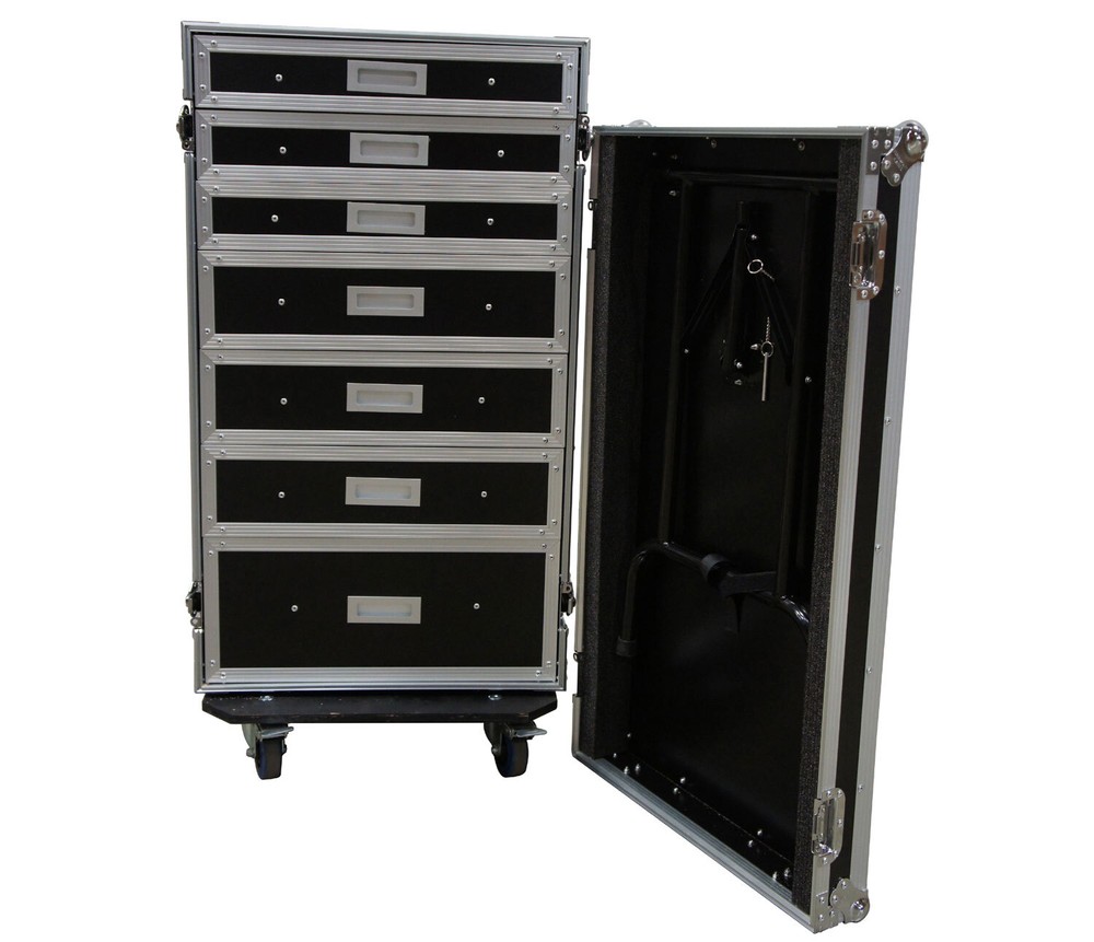 Harmony Cases Portable Rolling 7 Drawer Production Vendor Show Work Case Table