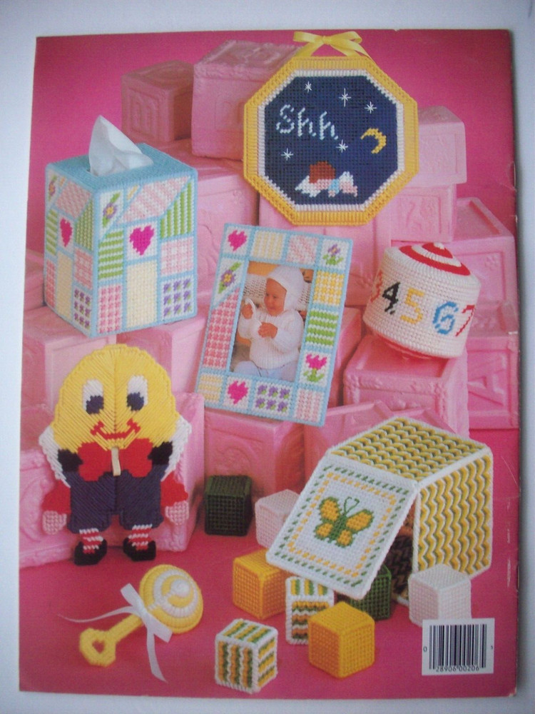 Baby projects cannisters tissue box Humpty Dumpty plastic canvas  pattern