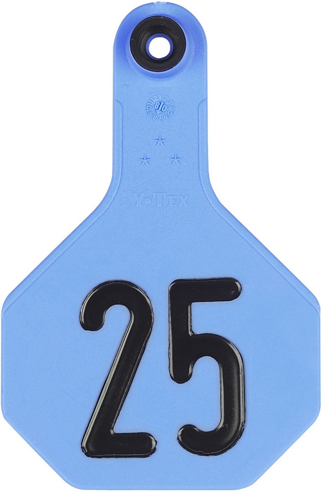 YTex 3 Star Medium Cattle ID Ear Tags Blue Numbered 151-175