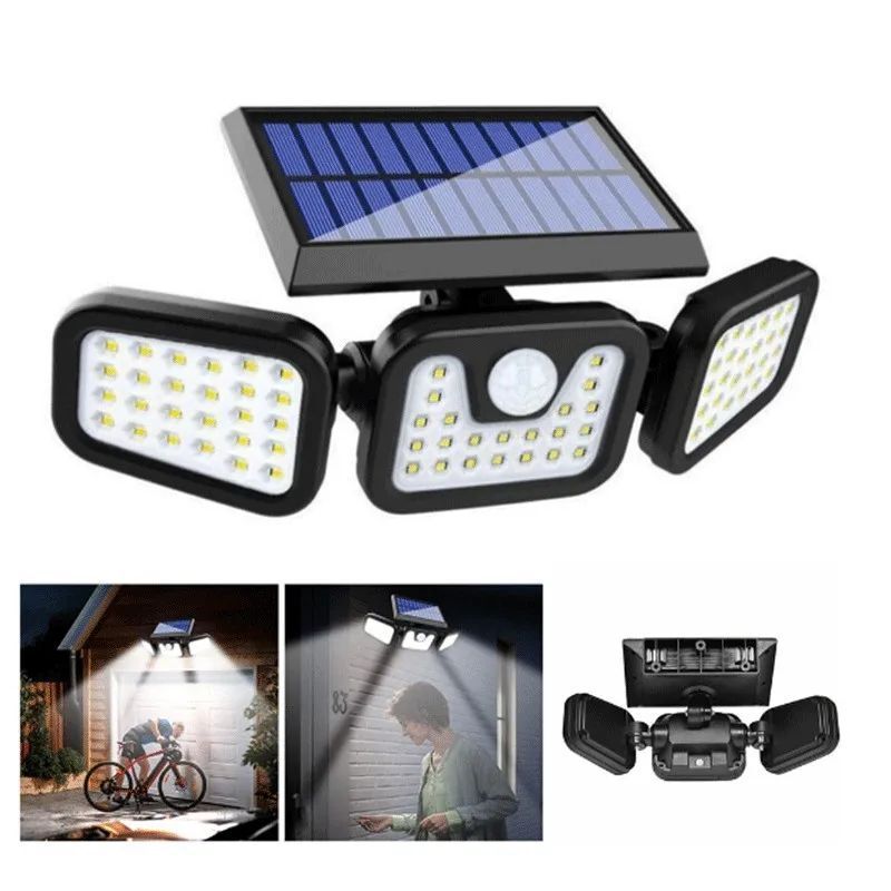 2 Pack LED Motion Sensor IP65 Solar Lights Outdoor Waterproof Security Lamp US