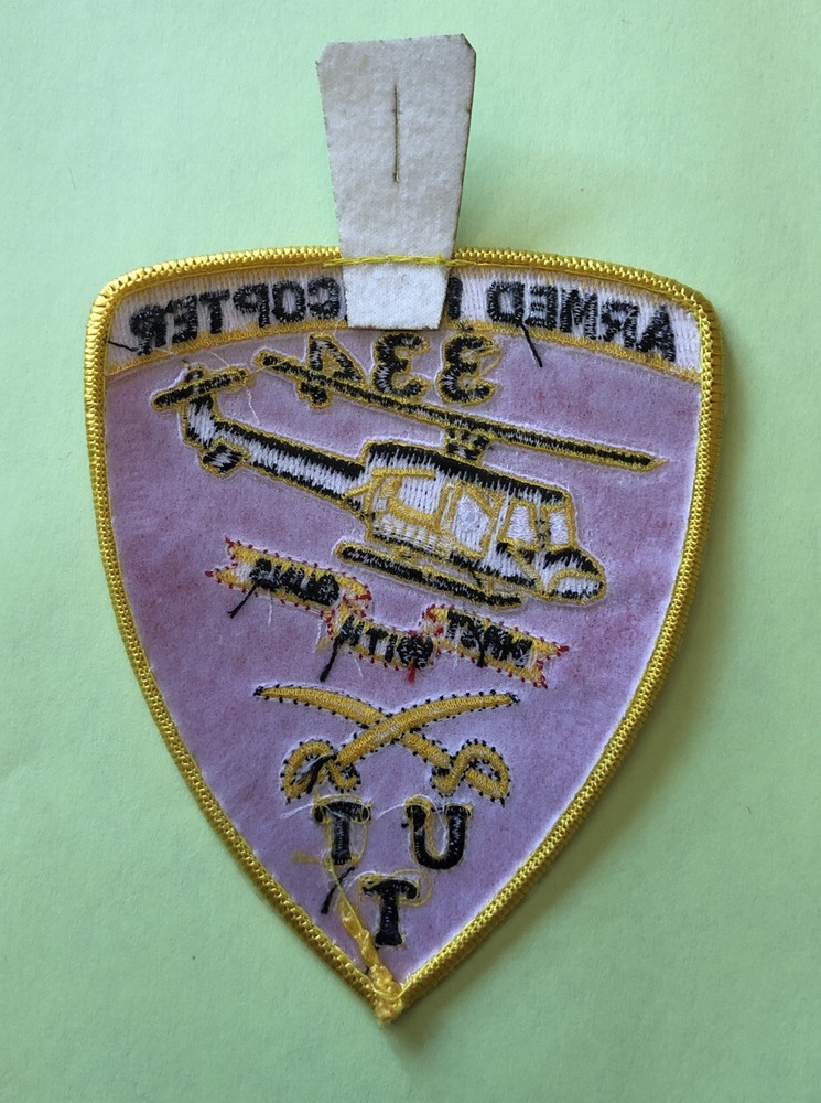 Armed Helicopter 334th, First With Guns, U T T. Buttonhole Patch.